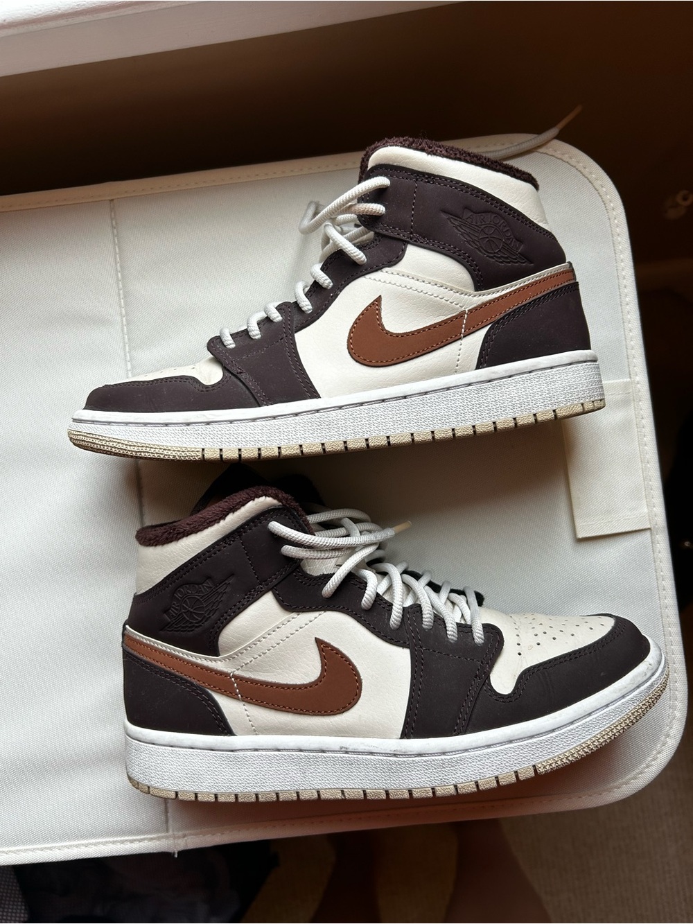 Women’s Air Jordan Sneakers in Cream, Brown and Dark Brown